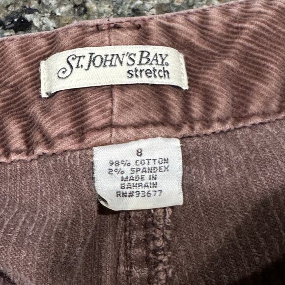 St Johns Bay Corduroy Pants Women Size 8 Brown Bootcut Academia Preppy Cotton - Picture 6 of 6